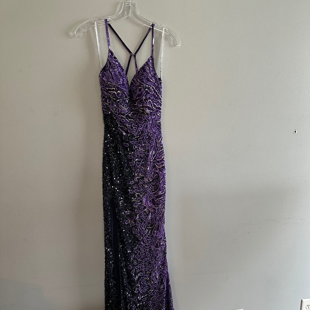 Rachel Allan Prom/Wedding/Gala dress size 00 Purple/Black
